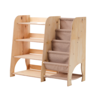 Велика полиця Goodevas Монтессорі 2в1 для книг та іграшок, молочний (E655)