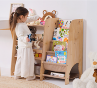 Велика полиця Goodevas Монтессорі 2в1 для книг та іграшок, молочний (E655)
