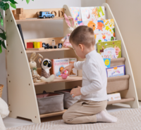 Стандартна полиця Goodevas Монтессорі 2в1 для книг та іграшок, сірий (E631)