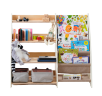 Стандартна полиця Goodevas Монтессорі 2в1 для книг та іграшок, сірий (E631)