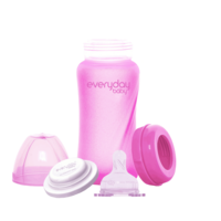 Дитяча скляна пляшечка Everyday Baby Silicone Coated з силіконовим покриттям, малинового кольору, 240 мл (10222)