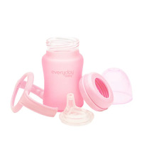 Дитяча скляна пляшечка Everyday Baby Silicone Coated з силіконовим покриттям, рожевого кольору, 150 мл (10308)