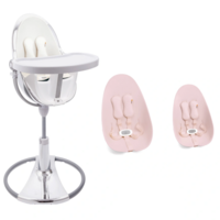 Стільчик для годування BLOOM Fresco Silver, вкладиш rosewater (E10535-S\E10540-RWL) 
