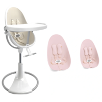 Стільчик для годування BLOOM Fresco White, вкладиш rosewater (E10535-W\E10540-RWL) 