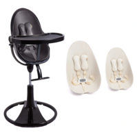 Стільчик для годування BLOOM Fresco Black, вкладиш Coconut white (E10535-BB\E10516-CWL) 