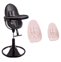 Стільчик для годування BLOOM Fresco Black, вкладиш rosewater (E10535-BB\E10540-RWL) 