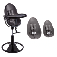 Стільчик для годування BLOOM Fresco Black, вкладиш Snake skin grey (E10535-BB\E10516-SSG) 