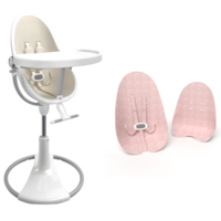 Стільчик для годування BLOOM Fresco White, бавовняний вкладиш blush pink (E10535-W\U10543-P) 