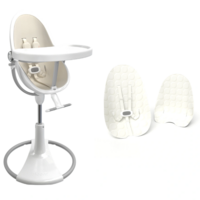 Стільчик для годування BLOOM Fresco White, бавовняний вкладиш Coconut white (E10535-W\U10543-CW) 