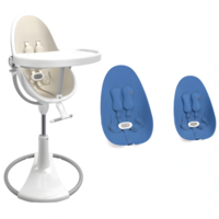 Стільчик для годування BLOOM Fresco White, вкладиш riviera blue (E10535-W\E10540-RBL) 