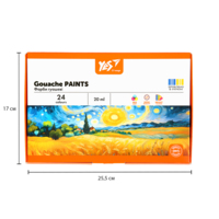 Фарби гуашеві Yes Orange Line 24 кольори 20 мл (230434)