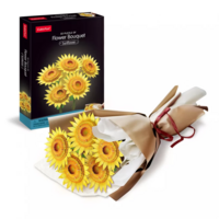Тривимірна головоломка-конструктор CubicFun Букет квітів Жовті соняшники (P866h) 