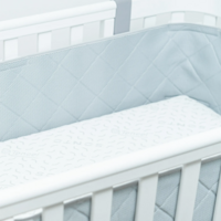 Дышащие бортики Sonto Sleepset, серый, 120х60 см с закругленными углами, размер подвижной стенки 75-78 см (1416) 