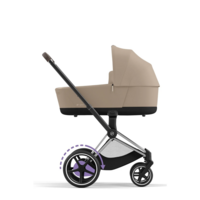 Коляска Cybex e-Priam 2 в 1 Cozy Beige на шасі Chrome Brown з електроприводом