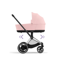Коляска Cybex e-Priam 2 в 1 Peach Pink шасі Chrome Black з електроприводом 