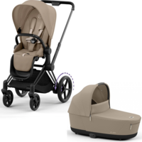 Коляска Cybex e-Priam 2 в 1 Cozy Beige шасі Matt Black з електроприводом  