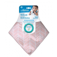 Слинявчик-косинка з прорізувачем для зубів Dr. Brown's Рожева (AC127-P2)