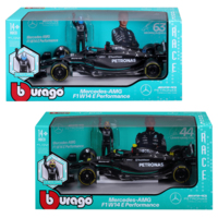 Автомодель з фігуркою Bburago Mercedes-AMG F1 W14 E Performance 1:24 (18-28037) 