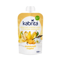 Фруктово-злакове пюре Kabrita з козячими вершками Ванільний пудинг для дітей від 8 місяців, 100 г (8716677009124) 