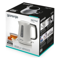 Электрочайник Gorenje 1.7л, Strix контроль, пластик, белый (K17XG)