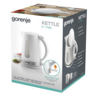 Электрочайник Gorenje 1.7л, пластик, белый (K17WE)