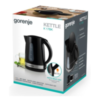 Электрочайник Gorenje 1.7л, пластик, черный (K17BK)