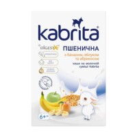Каша Kabrita Пшеничная с бананом, яблоком и абрикосом на молочной смеси для детей с 6 месяцев, 180 г (8716677010984) 