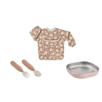 Набір посуду Beaba Savannah Bloom металевий подарунковий 4+ рожевий (913638) 