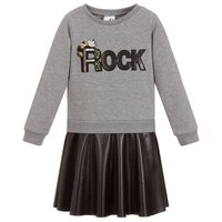 Комбінована сіра сукня iDO для дівчинки (4K96800/8970/10A) 