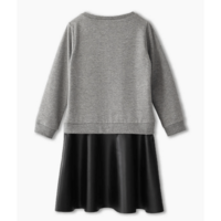 Комбинированное серое платье iDO для девочки (4K96800/8970/12A)
