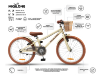 Дитячий велосипед Miqilong RM 20" бежевий (RBB-RM20-BEIGE)