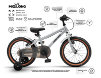 Детский велосипед Miqilong ST 16" серебристый (RBB-ST16-SILVER)