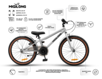 Дитячий велосипед Miqilong ST 20" срібний (RBB-ST20-SILVER)