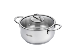 Кастрюля со стеклянной крышкой ARDESTO Black Mars, 1.8л, нержавеющая сталь (AR0718S) 