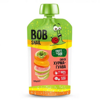 Пюре Bob Snail Смузі хурма-рожева гуава, 120 г (4820219343165) 