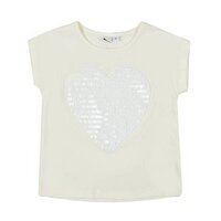 Біла футболка iDO з сердечком для дівчинки 10 років (4.W501.00/0112) 