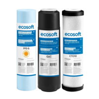 Комплект картриджей Ecosoft 1-2-3: 2 угольных картриджа+полипропилен (CHV3ECO) 