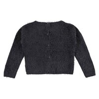 Черный короткий свитер iDO с имитацией меха для девочки 10 лет (4.V905.00/0658)