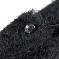 Черный короткий свитер iDO с имитацией меха для девочки 10 лет (4.V905.00/0658)