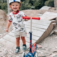 Самокат Micro Mini Deluxe Navy Blue LED (MMD118)