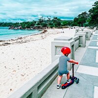 Самокат Micro Mini Deluxe Navy Blue LED (MMD118)