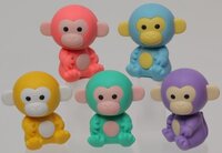 Набір гумок для олівця Iwako Мавпочки 5 шт. (ER-GLB005) 