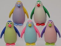 Набір гумок для олівця Iwako Пінгвінчики 5 шт. (ER-GLB009)