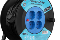 Удлинитель сетевой 2E REEL 20м, чёрно-синий (2E-CR4315IP20M20)