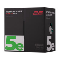 Мережевий кабель 2E CAT 5e U-UTP AWG 24/1 LSZH, 305м, зелений (2E-CBL5EUTP-LSZH-GRN) 