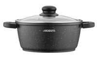 Кастрюля со стеклянной крышкой ARDESTO Gemini Anzio, 2.5л, алюминий, черный (AR2420GE)