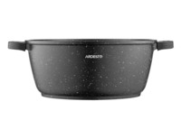 Каструля зі скляною кришкою ARDESTO Gemini Anzio, 6.4л, алюміній, чорний (AR2426GE)