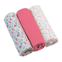 Хлопчатобумажные пеленки BabyOno, розовые, 70 х 70 см, 3 шт. (348/02) 