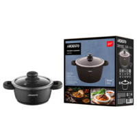 Каструля зі скляною кришкою ARDESTO Gemini Anzio, 1.2л, алюміній, чорний (AR2412GE)