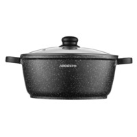 Каструля зі скляною кришкою ARDESTO Gemini Anzio, 5л, алюміній, чорний (AR2454GE)